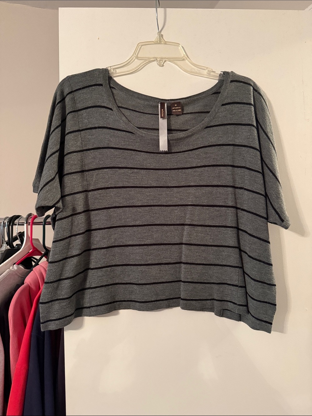 Grey and black crop tee
